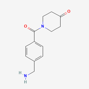 molecular formula C13H16N2O2 B13177097 1-[4-(Aminomethyl)benzoyl]piperidin-4-one 