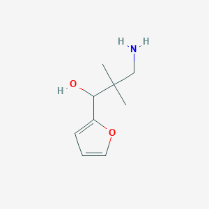 molecular formula C9H15NO2 B13177159 3-Amino-1-(furan-2-YL)-2,2-dimethylpropan-1-OL 