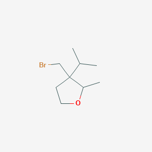 molecular formula C9H17BrO B13177165 3-(Bromomethyl)-2-methyl-3-(propan-2-yl)oxolane 