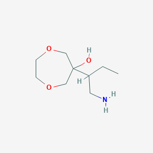 molecular formula C9H19NO3 B13177196 6-(1-Aminobutan-2-yl)-1,4-dioxepan-6-ol 