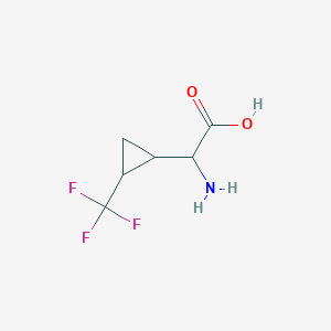 molecular formula C6H8F3NO2 B13177240 2-Amino-2-[2-(trifluoromethyl)cyclopropyl]acetic acid 