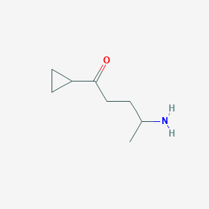 molecular formula C8H15NO B13177259 4-Amino-1-cyclopropylpentan-1-one 