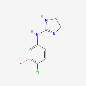 molecular formula C9H9ClFN3 B13177336 N-(4-Chloro-3-fluorophenyl)-4,5-dihydro-1H-imidazol-2-amine 