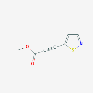 molecular formula C7H5NO2S B13177341 Methyl 3-(1,2-thiazol-5-yl)prop-2-ynoate 