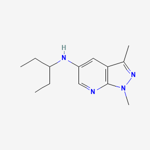 molecular formula C13H20N4 B13177459 1,3-dimethyl-N-(pentan-3-yl)-1H-pyrazolo[3,4-b]pyridin-5-amine 