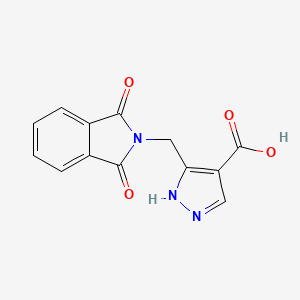 molecular formula C13H9N3O4 B13177495 3-[(1,3-Dioxo-2,3-dihydro-1H-isoindol-2-yl)methyl]-1H-pyrazole-4-carboxylic acid 