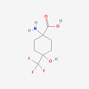 molecular formula C8H12F3NO3 B13177542 1-Amino-4-hydroxy-4-(trifluoromethyl)cyclohexane-1-carboxylic acid 