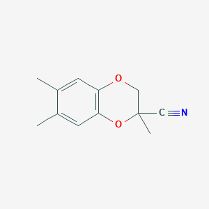 molecular formula C12H13NO2 B13177553 2,6,7-Trimethyl-2,3-dihydro-1,4-benzodioxine-2-carbonitrile 