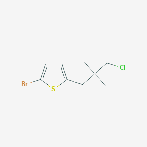 molecular formula C9H12BrClS B13177561 2-Bromo-5-(3-chloro-2,2-dimethylpropyl)thiophene 