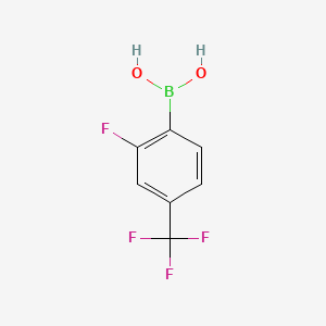 molecular formula C7H5BF4O2 B1317759 2-氟-4-(三氟甲基)苯硼酸 CAS No. 503309-11-3