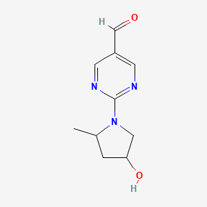 2-(4-Hydroxy-2-methylpyrrolidin-1-yl)pyrimidine-5-carbaldehyde