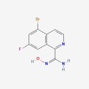 molecular formula C10H7BrFN3O B13177647 (E)-5-Bromo-7-fluoro-N'-hydroxyisoquinoline-1-carboximidamide 