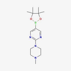 molecular formula C15H25BN4O2 B1317765 2-(4-Methylpiperazin-1-yl)-5-(4,4,5,5-tetramethyl-1,3,2-dioxaborolan-2-yl)pyrimidine CAS No. 942922-07-8