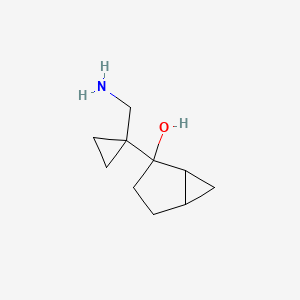 molecular formula C10H17NO B13177678 2-[1-(Aminomethyl)cyclopropyl]bicyclo[3.1.0]hexan-2-ol 