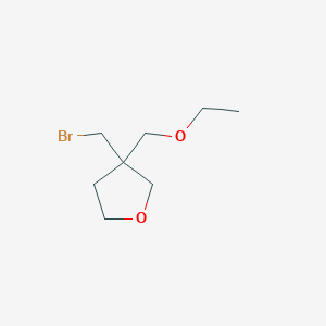 molecular formula C8H15BrO2 B13177681 3-(Bromomethyl)-3-(ethoxymethyl)oxolane 