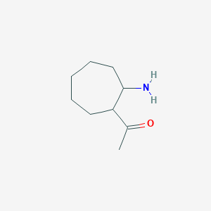 molecular formula C9H17NO B13177701 1-(2-Aminocycloheptyl)ethan-1-one 