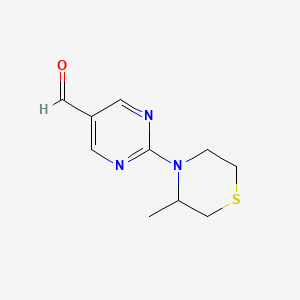 molecular formula C10H13N3OS B13177705 2-(3-Methylthiomorpholin-4-YL)pyrimidine-5-carbaldehyde 