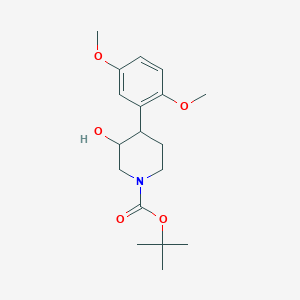 molecular formula C18H27NO5 B13177734 Tert-butyl 4-(2,5-dimethoxyphenyl)-3-hydroxypiperidine-1-carboxylate CAS No. 1354953-38-0