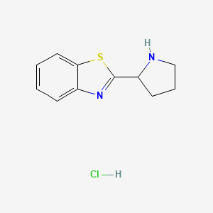 molecular formula C11H13ClN2S B1317778 2-(吡咯烷-2-基)苯并[d]噻唑盐酸盐 CAS No. 1027643-30-6