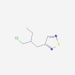 molecular formula C7H11ClN2S B13177819 3-[2-(Chloromethyl)butyl]-1,2,5-thiadiazole 