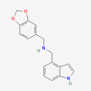 molecular formula C17H16N2O2 B1317784 N-(1,3-苯并二氧杂环-5-基甲基)-N-(1H-吲哚-4-基甲基)胺 CAS No. 944897-10-3