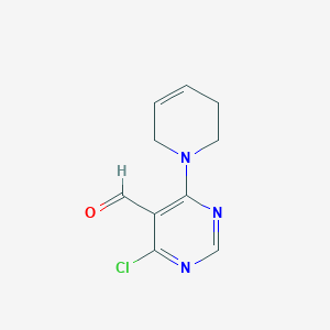 molecular formula C10H10ClN3O B13177844 4-Chloro-6-(1,2,3,6-tetrahydropyridin-1-yl)pyrimidine-5-carbaldehyde 