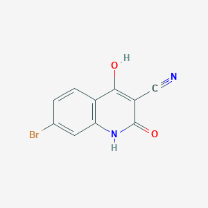 molecular formula C10H5BrN2O2 B13177974 7-Bromo-2,4-dihydroxyquinoline-3-carbonitrile 