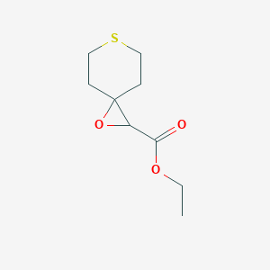 molecular formula C9H14O3S B13177993 Ethyl 1-oxa-6-thiaspiro[2.5]octane-2-carboxylate CAS No. 63023-78-9