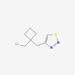 molecular formula C8H11ClN2S B13178101 4-{[1-(Chloromethyl)cyclobutyl]methyl}-1,2,3-thiadiazole 