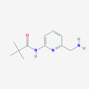 molecular formula C11H17N3O B13178110 N-[6-(Aminomethyl)pyridin-2-yl]-2,2-dimethylpropanamide 