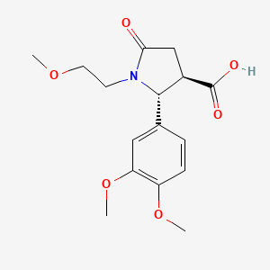 molecular formula C16H21NO6 B1317815 (2R,3R)-2-(3,4-Dimethoxy-phenyl)-1-(2-methoxy-ethyl)-5-oxo-pyrrolidine-3-carboxylic acid CAS No. 1087712-85-3