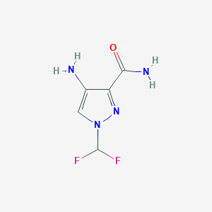 molecular formula C5H6F2N4O B13178168 4-Amino-1-(difluoromethyl)-1H-pyrazole-3-carboxamide 