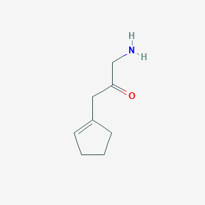 molecular formula C8H13NO B13178237 1-Amino-3-(cyclopent-1-en-1-yl)propan-2-one 