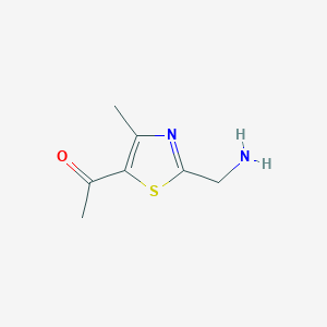 molecular formula C7H10N2OS B13178294 1-[2-(Aminomethyl)-4-methyl-1,3-thiazol-5-yl]ethan-1-one 