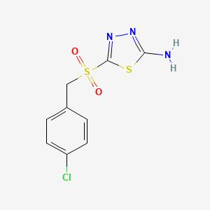 molecular formula C9H8ClN3O2S2 B1317857 5-(4-Chlorobenzylsulfonyl)-1,3,4-thiadiazol-2-amine CAS No. 880791-53-7
