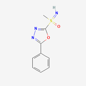 molecular formula C9H9N3O2S B13178613 Imino(methyl)(5-phenyl-1,3,4-oxadiazol-2-yl)-lambda6-sulfanone 