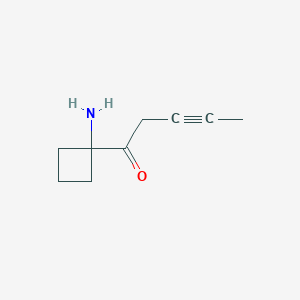 molecular formula C9H13NO B13178865 1-(1-Aminocyclobutyl)pent-3-yn-1-one 