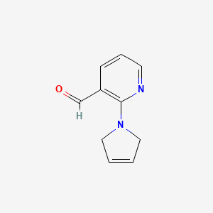 molecular formula C10H10N2O B13178893 2-(2,5-Dihydro-1H-pyrrol-1-yl)pyridine-3-carbaldehyde 