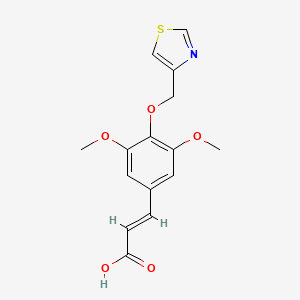 molecular formula C15H15NO5S B13178958 (2E)-3-[3,5-dimethoxy-4-(1,3-thiazol-4-ylmethoxy)phenyl]acrylic acid 