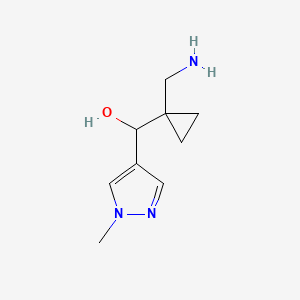 molecular formula C9H15N3O B13179018 [1-(Aminomethyl)cyclopropyl](1-methyl-1H-pyrazol-4-yl)methanol 