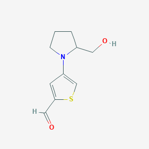 molecular formula C10H13NO2S B13179063 4-[2-(Hydroxymethyl)pyrrolidin-1-yl]thiophene-2-carbaldehyde 