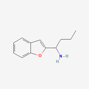 molecular formula C12H15NO B13179086 1-(1-Benzofuran-2-yl)butan-1-amine 