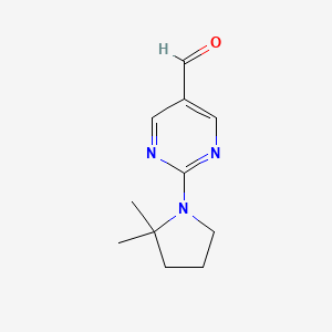 2-(2,2-Dimethylpyrrolidin-1-YL)pyrimidine-5-carbaldehyde