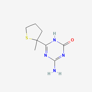 molecular formula C8H12N4OS B13179218 4-Amino-6-(2-methylthiolan-2-yl)-2,5-dihydro-1,3,5-triazin-2-one 