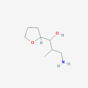 molecular formula C8H17NO2 B13179229 3-Amino-2-methyl-1-(oxolan-2-yl)propan-1-ol 