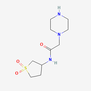 molecular formula C10H19N3O3S B13179244 N-(1,1-Dioxo-1lambda6-thiolan-3-yl)-2-(piperazin-1-yl)acetamide 