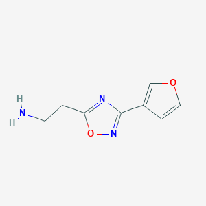 molecular formula C8H9N3O2 B13179267 2-[3-(Furan-3-yl)-1,2,4-oxadiazol-5-yl]ethan-1-amine 