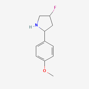 molecular formula C11H14FNO B13179287 4-Fluoro-2-(4-methoxyphenyl)pyrrolidine 