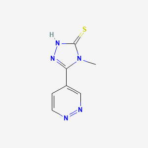 molecular formula C7H7N5S B13179362 4-Methyl-5-(pyridazin-4-yl)-4H-1,2,4-triazole-3-thiol 