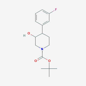 molecular formula C16H22FNO3 B13179370 Tert-butyl 4-(3-fluorophenyl)-3-hydroxypiperidine-1-carboxylate 